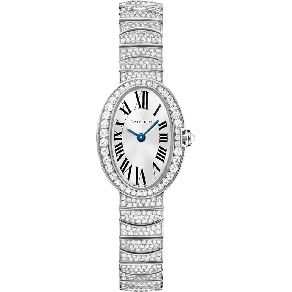 Đồng hồ nữ Cartier Ladies White Gold Diamond Baignoire Mini Bracelet Quartz Wristwatch