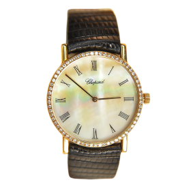Đồng hồ nữ Vintage Chopard Mặt khảm ốc Vàng Hồng 18K Đính Kim Cương